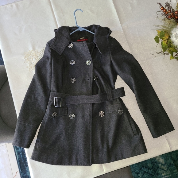 Miss Sixty Belted Gray Coat - Picture 1 of 5
